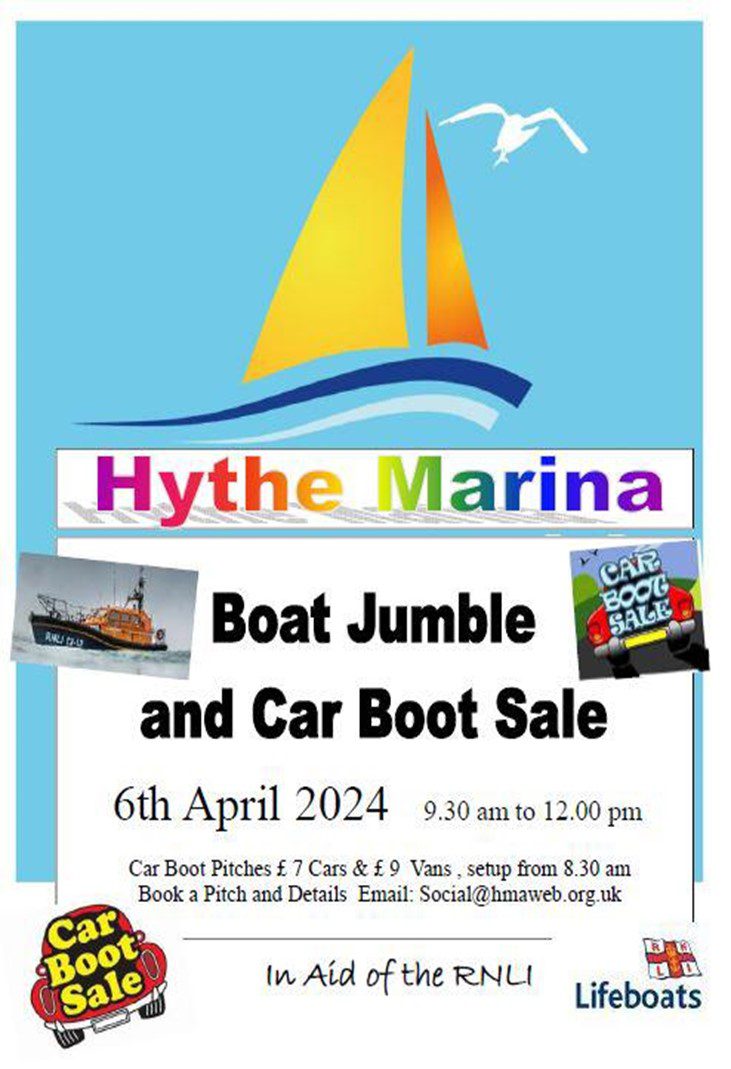 Boat Jumble Saturday 6th April 2024