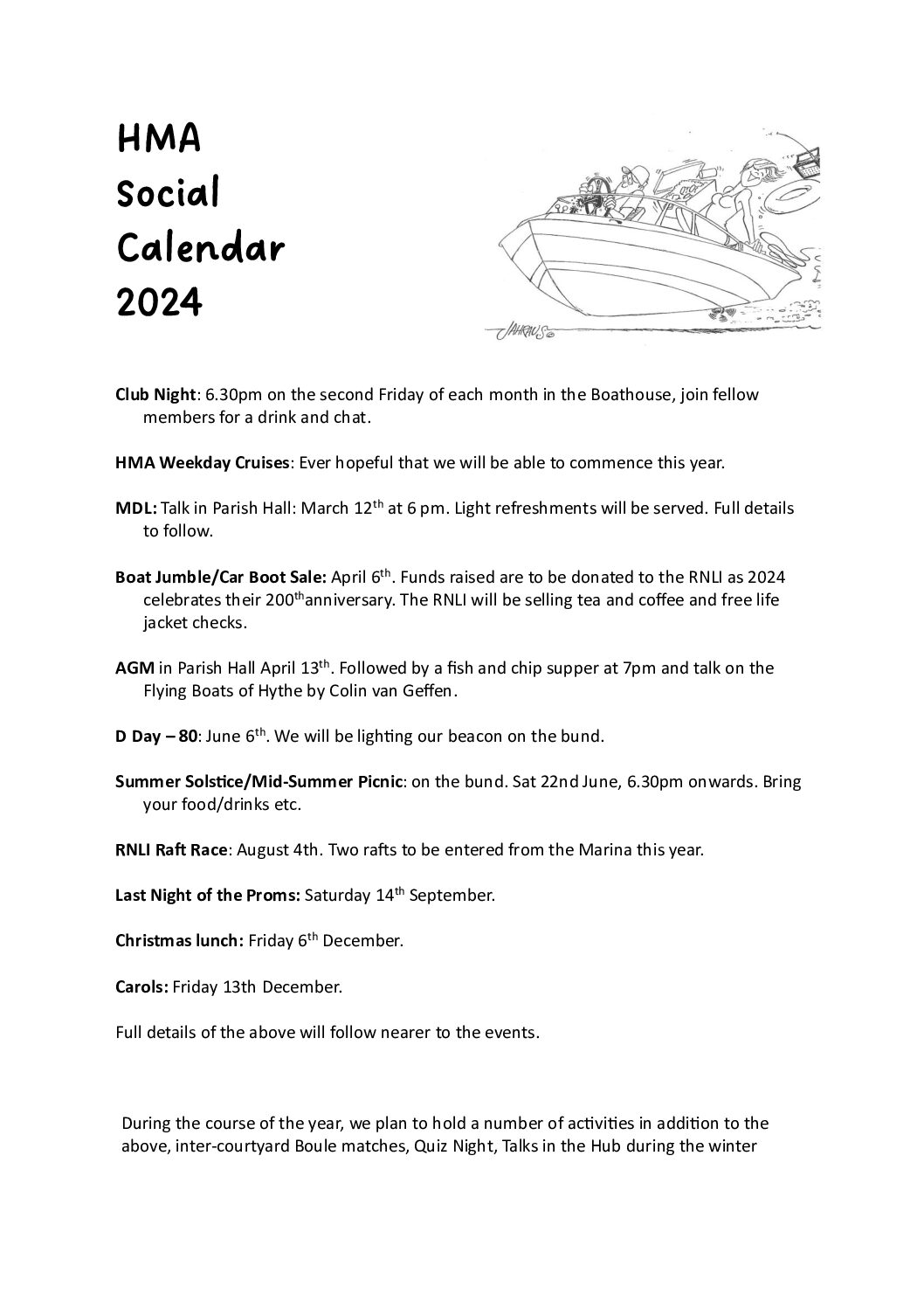 HMA Social Calendar 2024